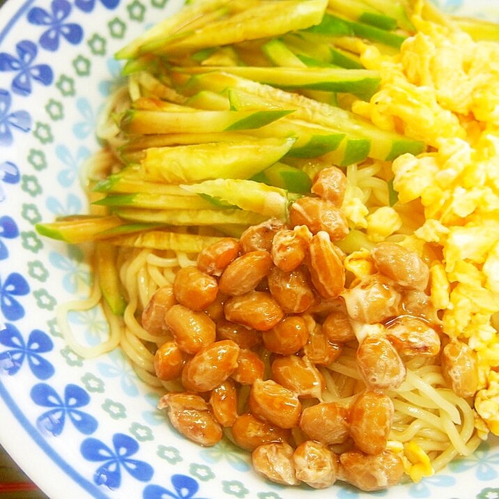 納豆冷麺！たんぱく質たっぷり♪簡単♪